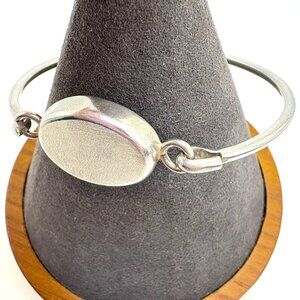 VTG Solid Sterling Silver 925 Engravable ID Bangle Bracelet One Size